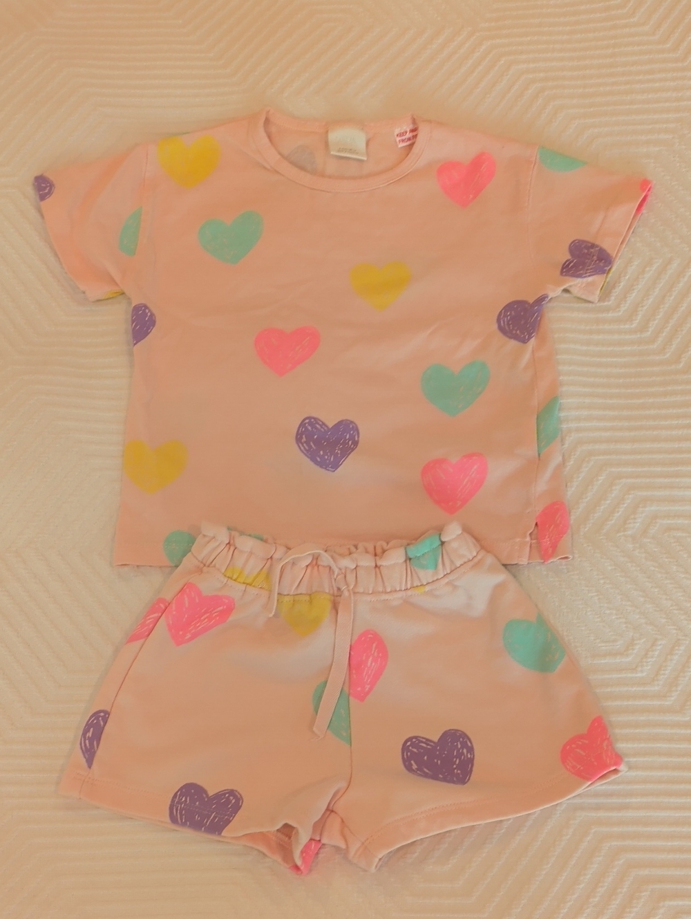 Zara Pink Heart Print Kids Matching Set Size 3T